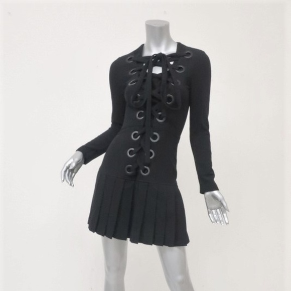 Givenchy Dresses & Skirts - Givenchy Lace-Up Dress Black Stretch Wool